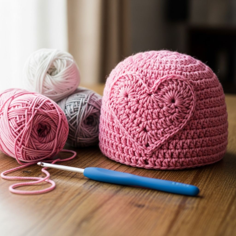 Artisan Crochet Cap Overlay: The Pink Heart Streetwear Edition