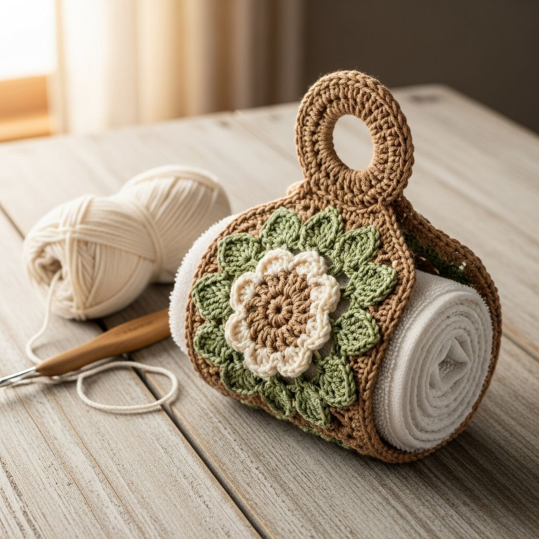 Rustic Floral Crochet Towel Holder: A Masterclass Tutorial
